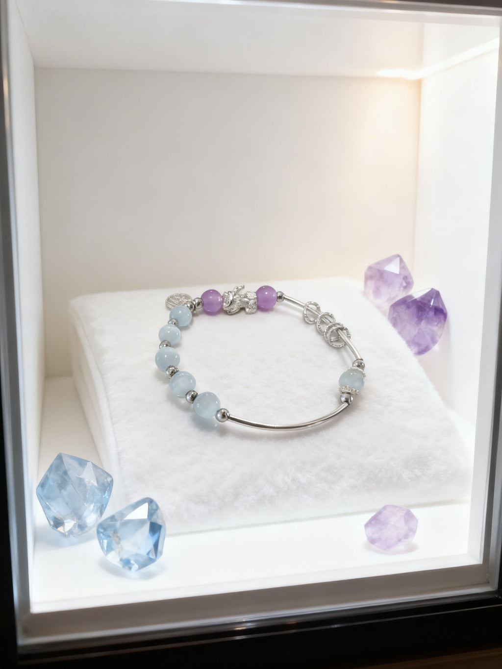 Colorful Amethyst Bracelet – Cat Eye Pixiu Protection Charm