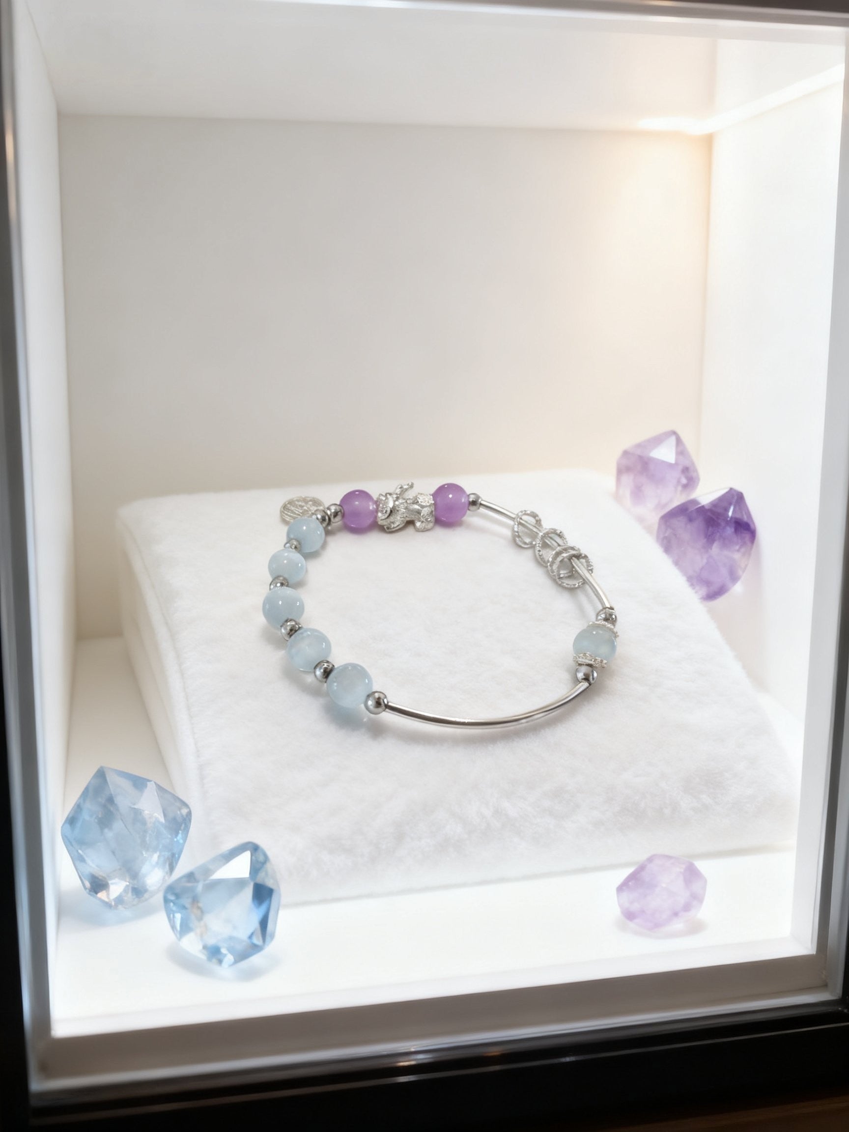 Colorful Amethyst Bracelet – Cat Eye Pixiu Protection Charm