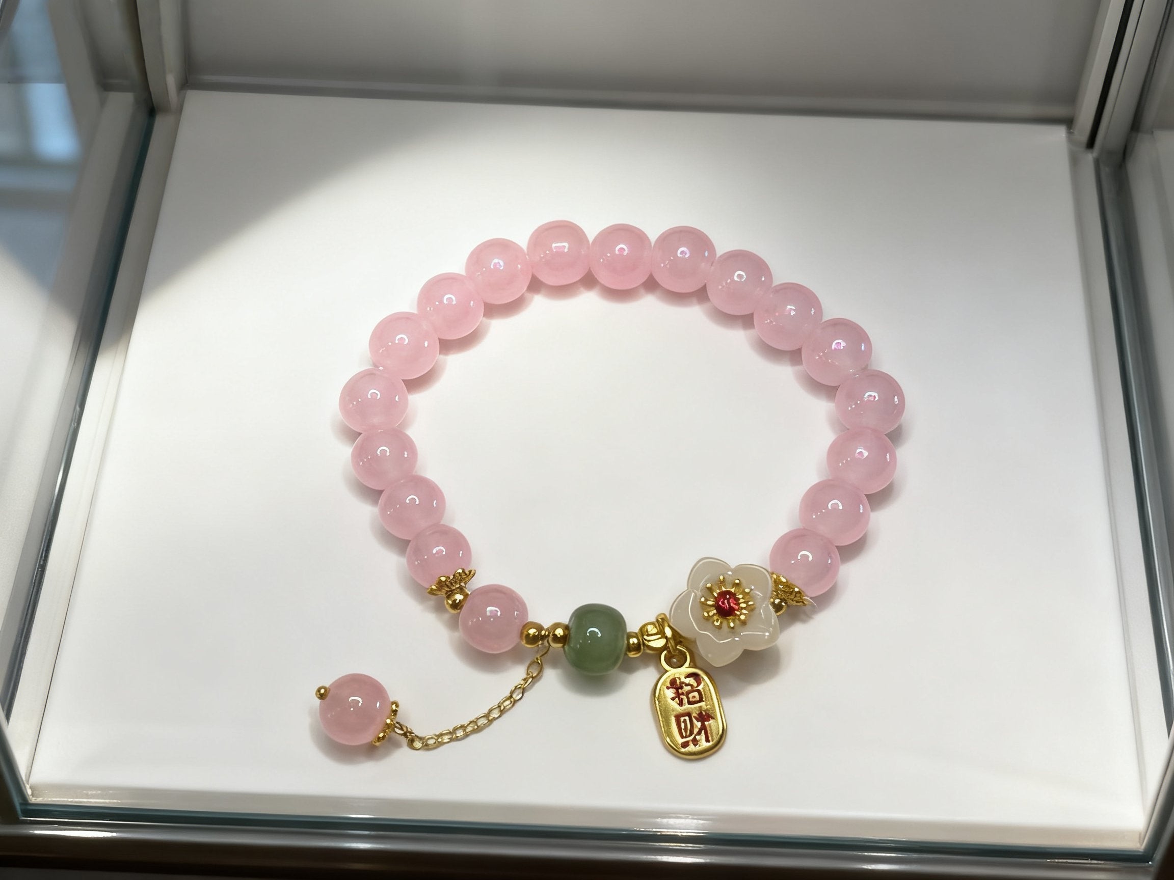 Pink Rose Quartz Tassel Bracelet – Healing Crystal Jewelry