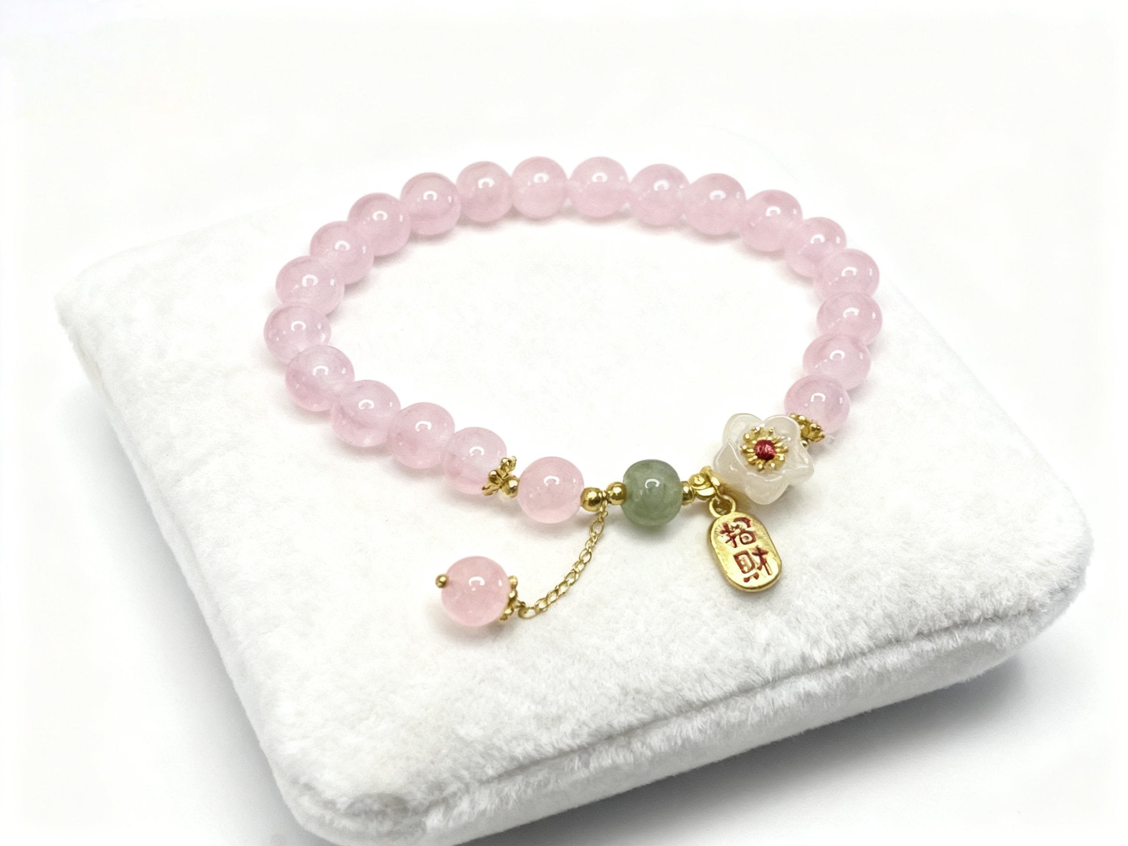 Pink Rose Quartz Tassel Bracelet – Healing Crystal Jewelry