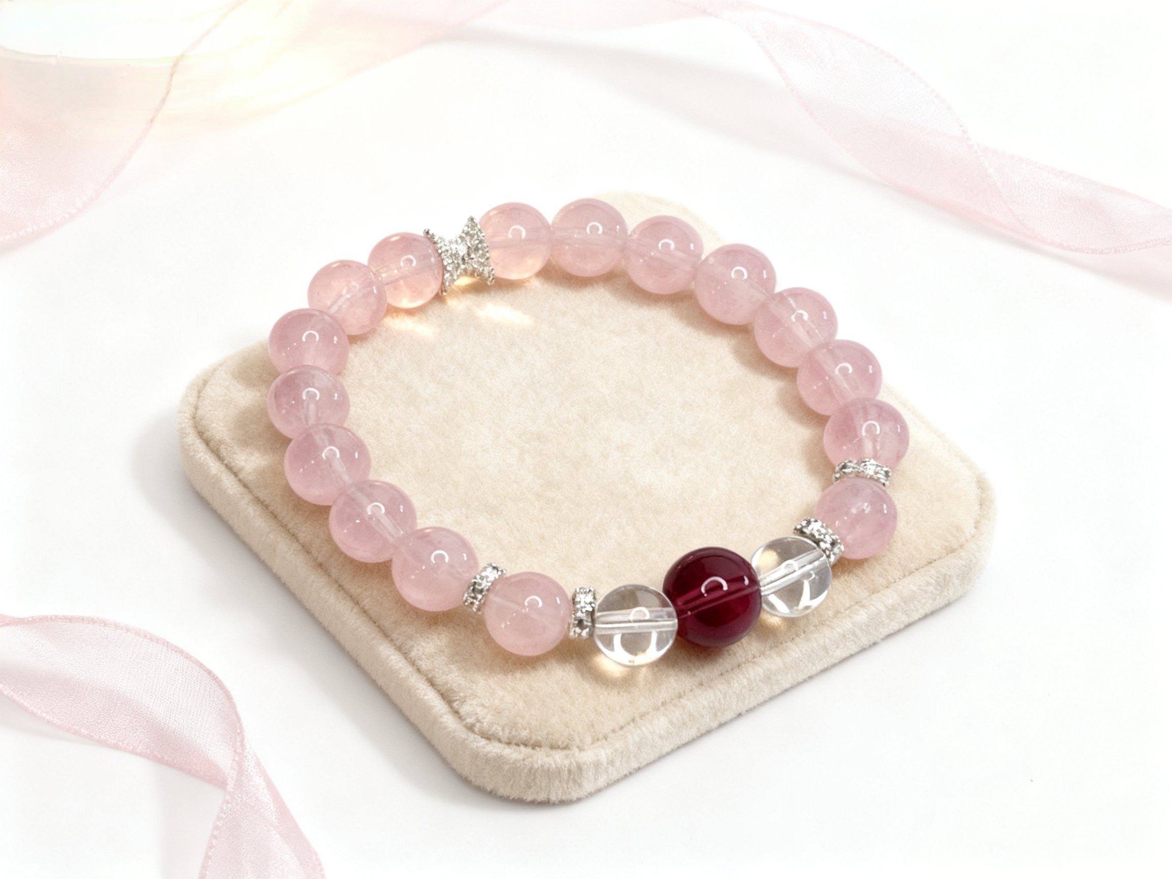 Purple-Pink Ice Crystal Bracelet – 10mm Beads