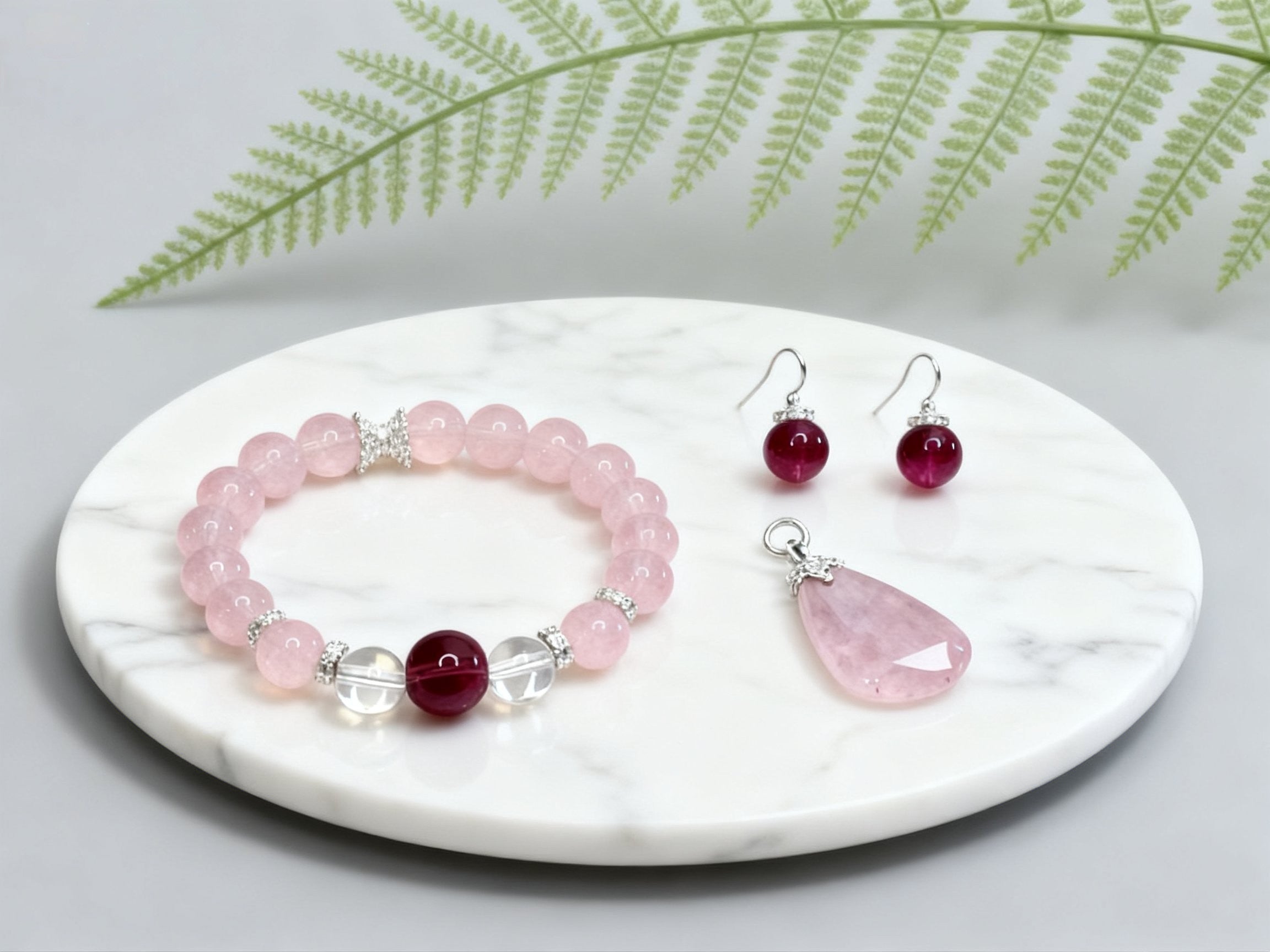 Purple-Pink Ice Crystal Bracelet – 10mm Beads