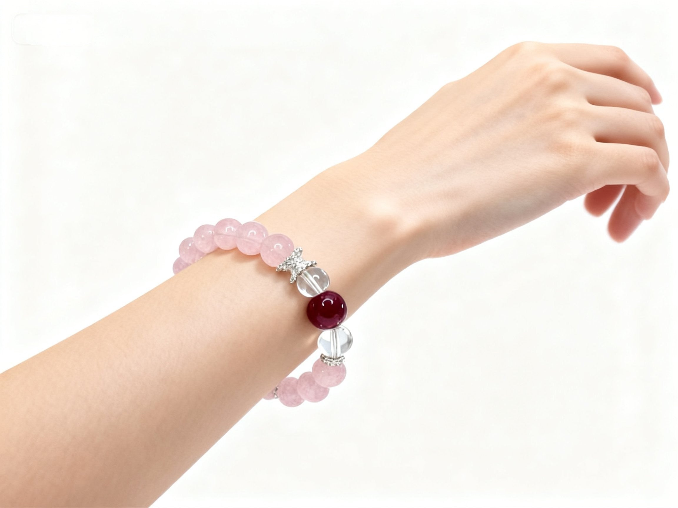 Purple-Pink Ice Crystal Bracelet – 10mm Beads