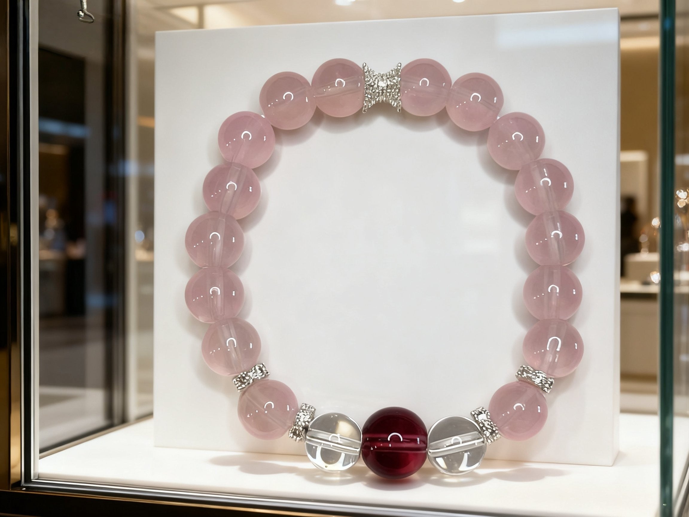 Purple-Pink Ice Crystal Bracelet – 10mm Beads