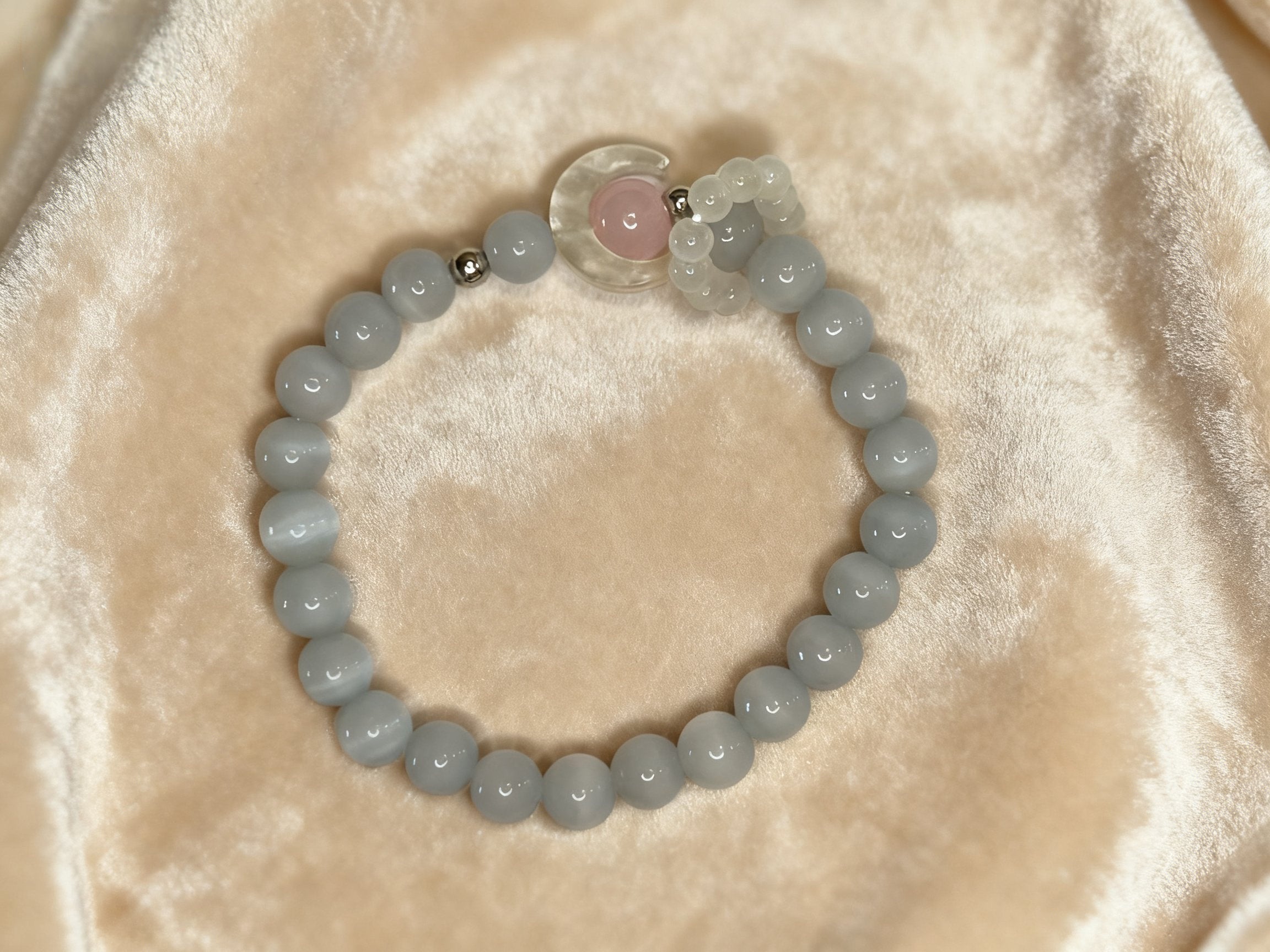 White Cat Eye Moon Bracelet – Healing Crystal Jewelry