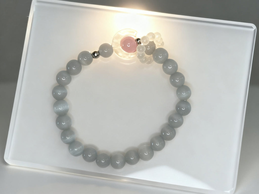 White Cat Eye Moon Bracelet – Healing Crystal Jewelry