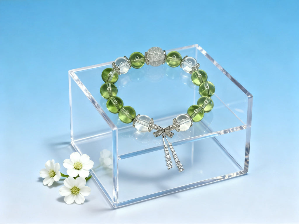 Green Quartz Bracelet – Butterfly Knot Crystal Jewelry