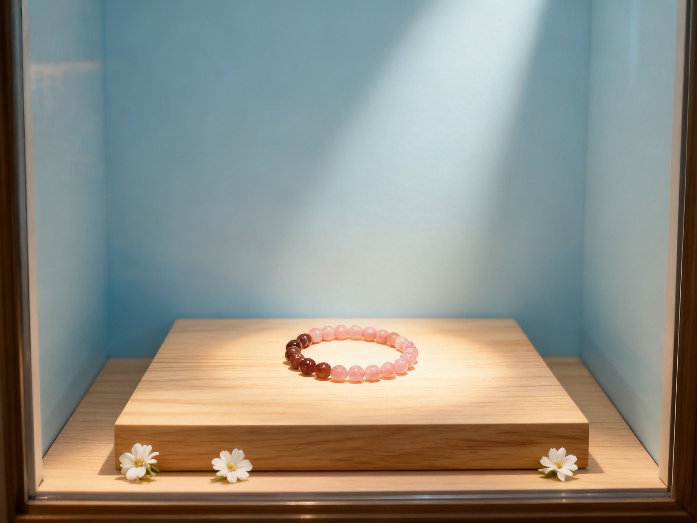 Pink Gradient Strawberry Quartz Bracelet – 8mm Beads