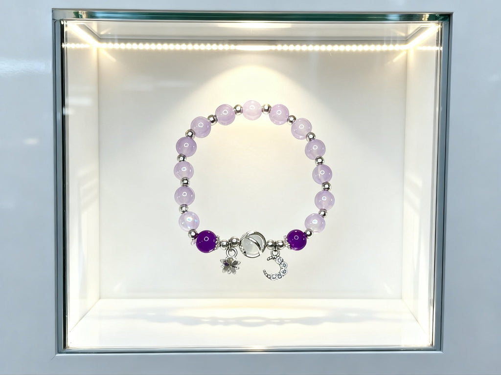 Purple Amethyst Cat Eye Bracelet – Star & Moon Charm Jewelry
