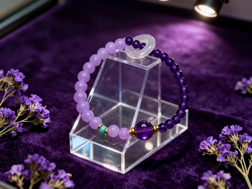 Purple Amethyst Bracelet – Temple Inspired Single Strand