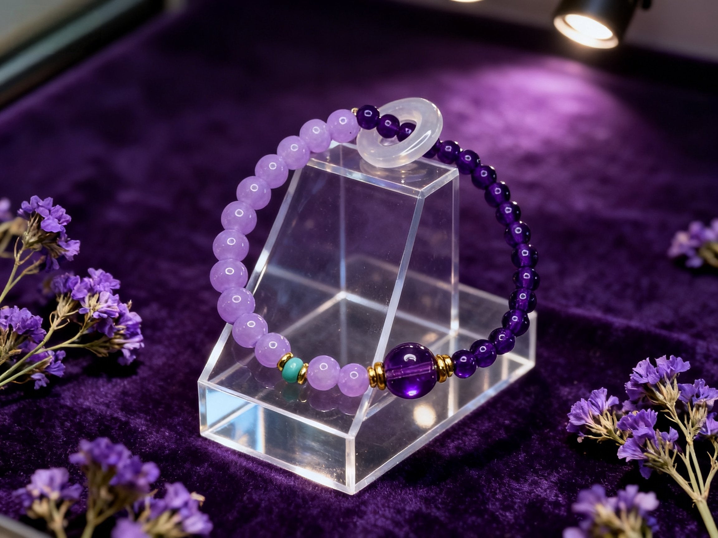 Purple Amethyst Bracelet – Temple Inspired Single Strand