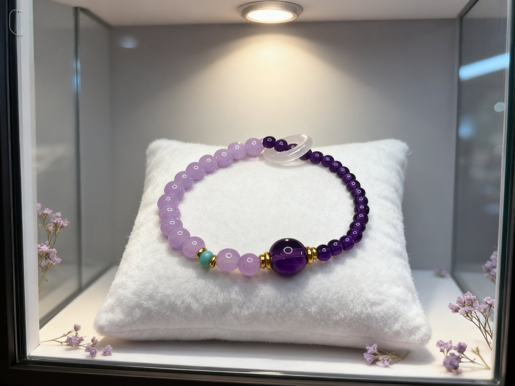 Purple Amethyst Bracelet – Temple Inspired Single Strand