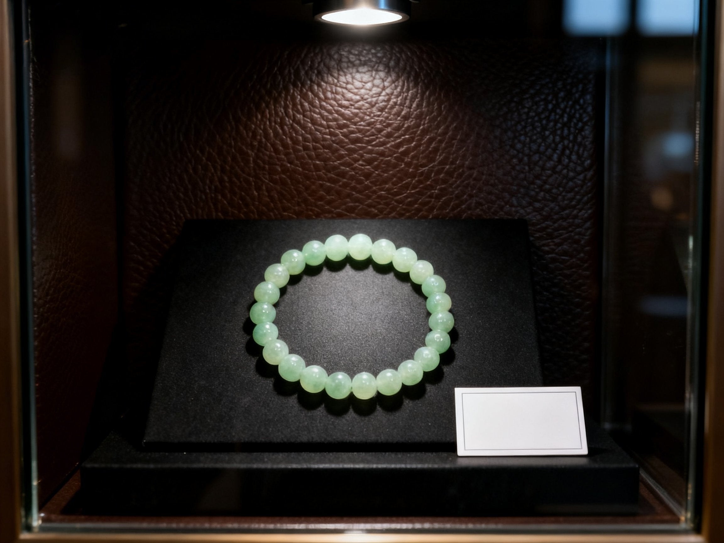 Green Hetian Jade Bracelet – Icy Clear Beads 8mm