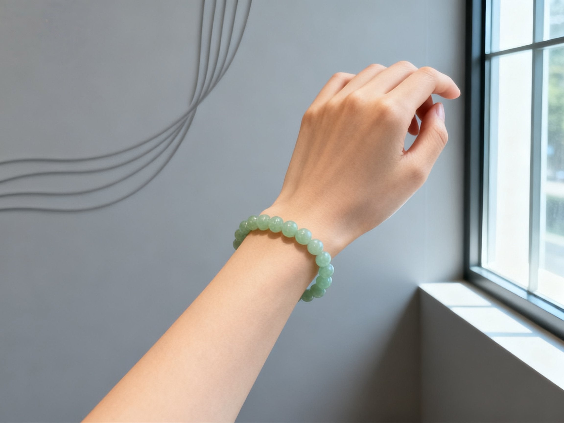 Green Hetian Jade Bracelet – Icy Clear Beads 8mm