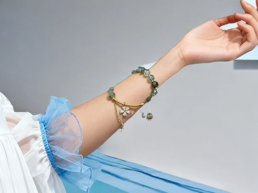 Green Phantom Quartz Bracelet – Sakura Crystal Beads