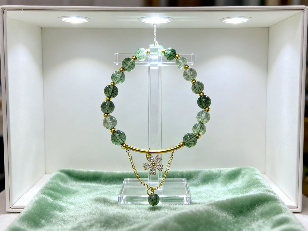 Green Phantom Quartz Bracelet – Sakura Crystal Beads
