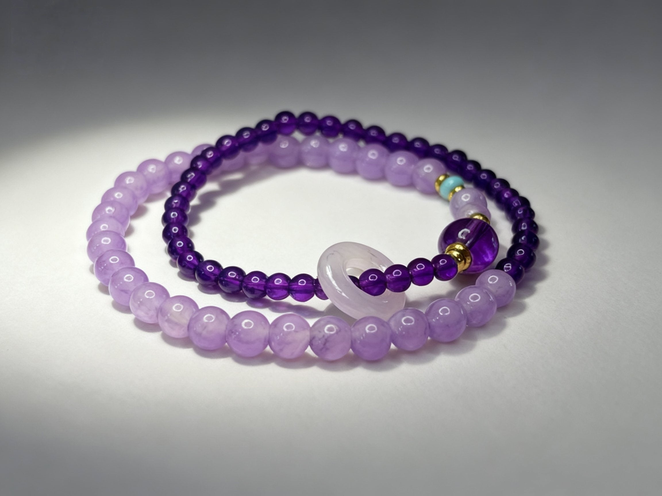 Purple Amethyst Bracelet – Temple Inspired Double Strand