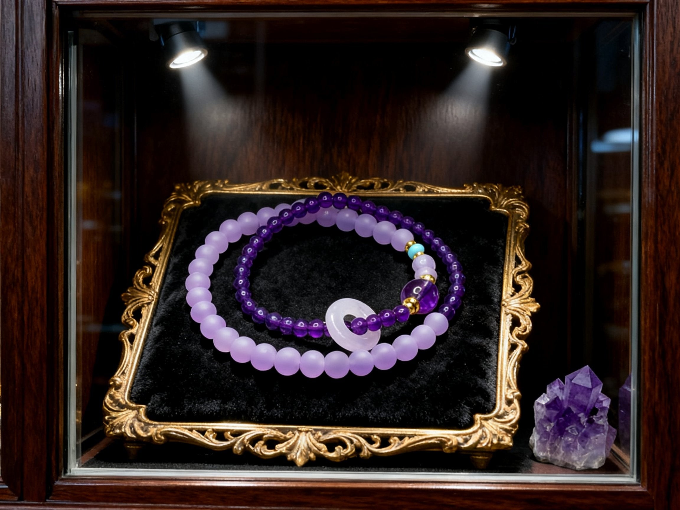 Purple Amethyst Bracelet – Temple Inspired Double Strand