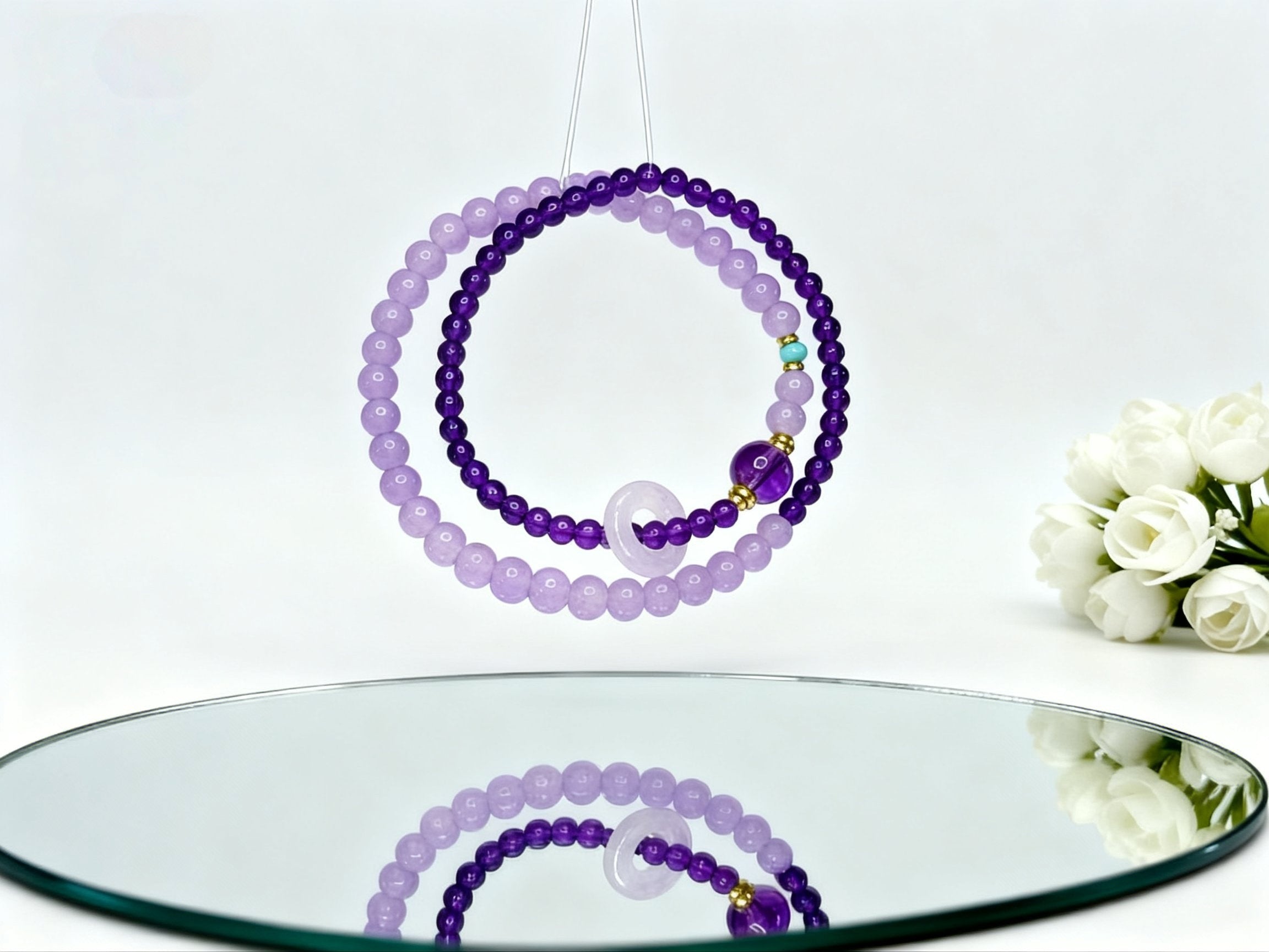 Purple Amethyst Bracelet – Temple Inspired Double Strand