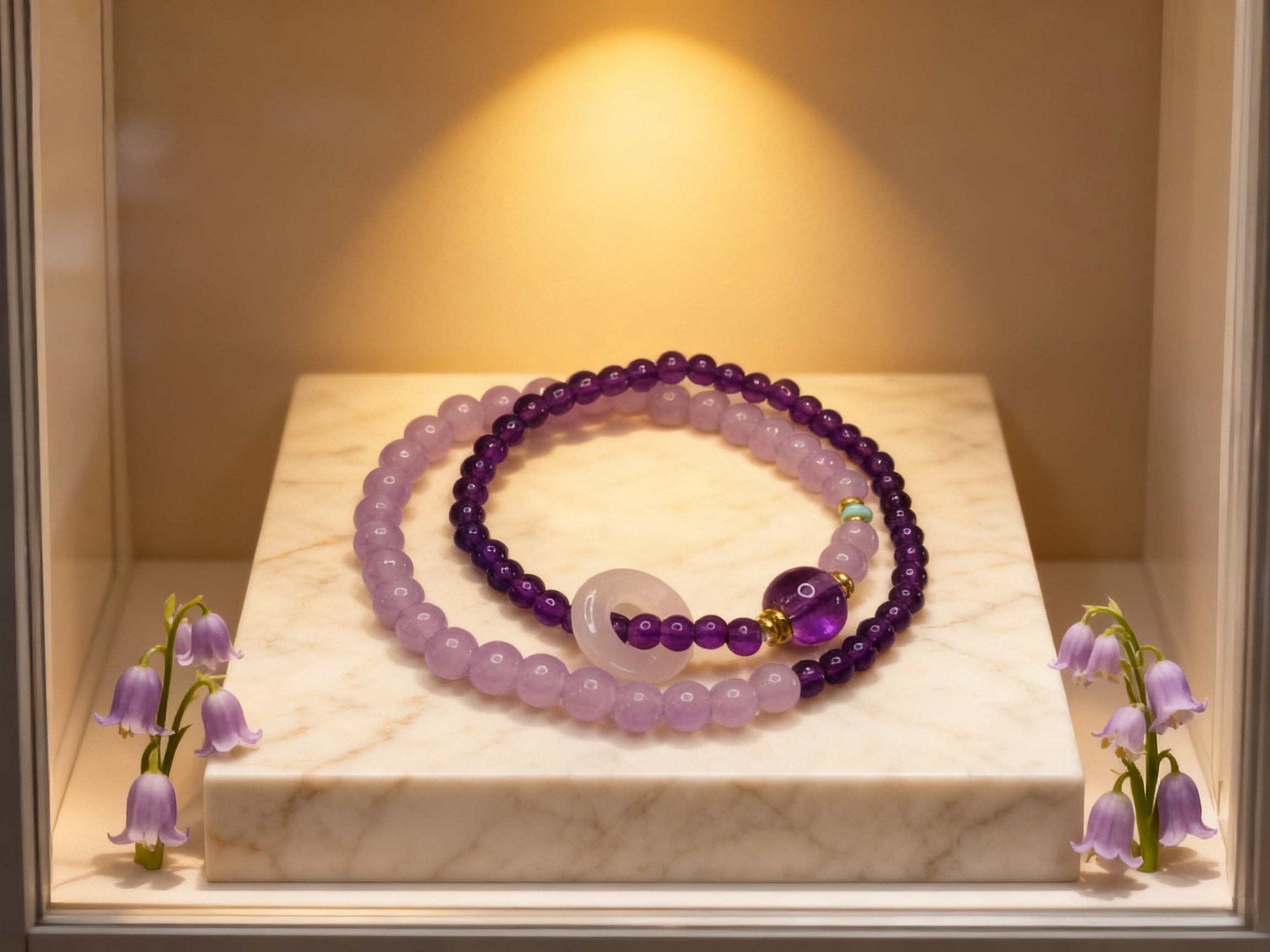 Purple Amethyst Bracelet – Temple Inspired Double Strand