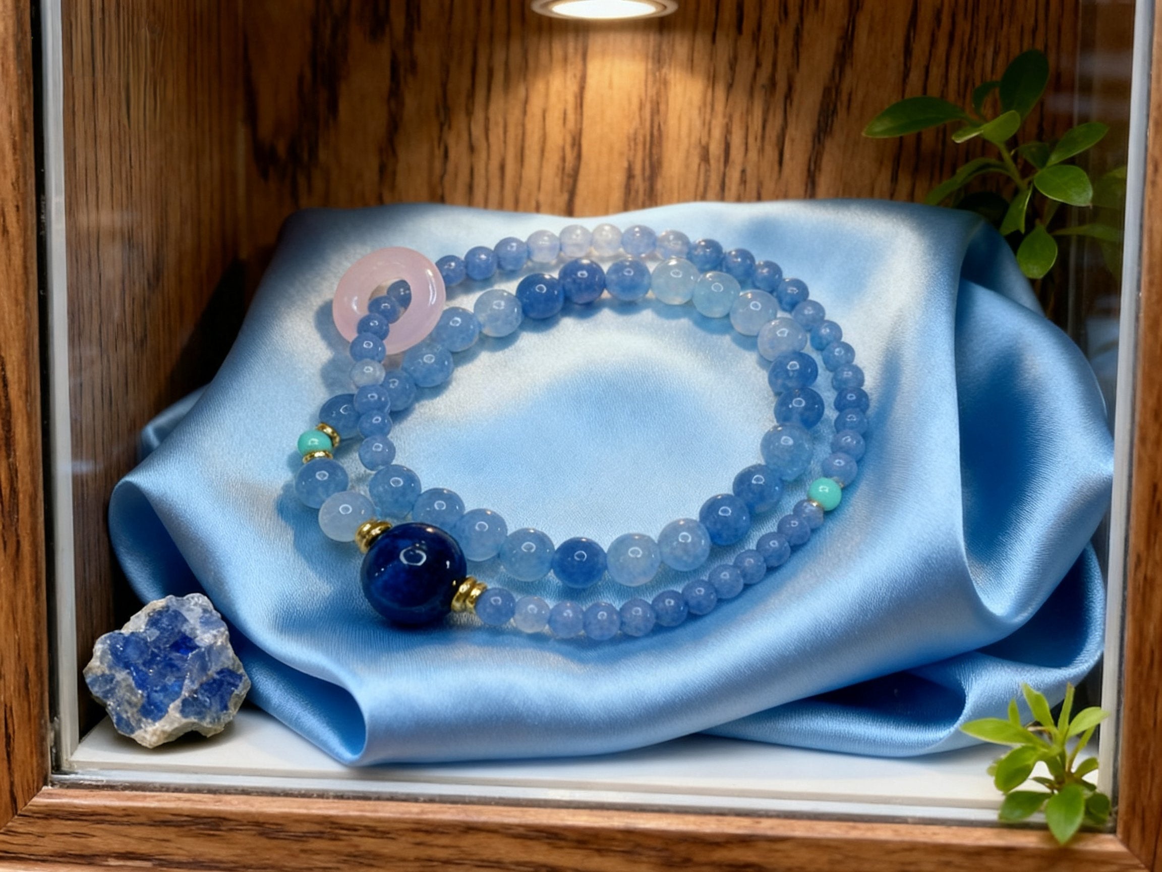 Blue Ocean Quartz Bracelet – Double Layer Aquamarine Style