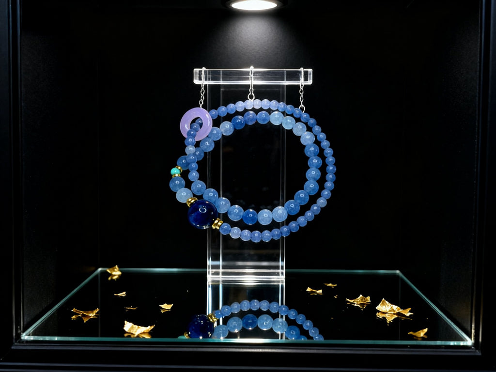 Blue Ocean Quartz Bracelet – Double Layer Aquamarine Style