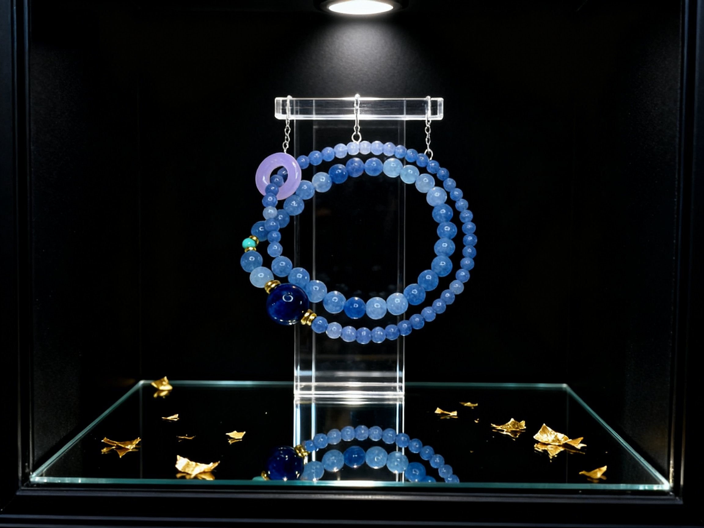 Blue Ocean Quartz Bracelet – Double Layer Aquamarine Style