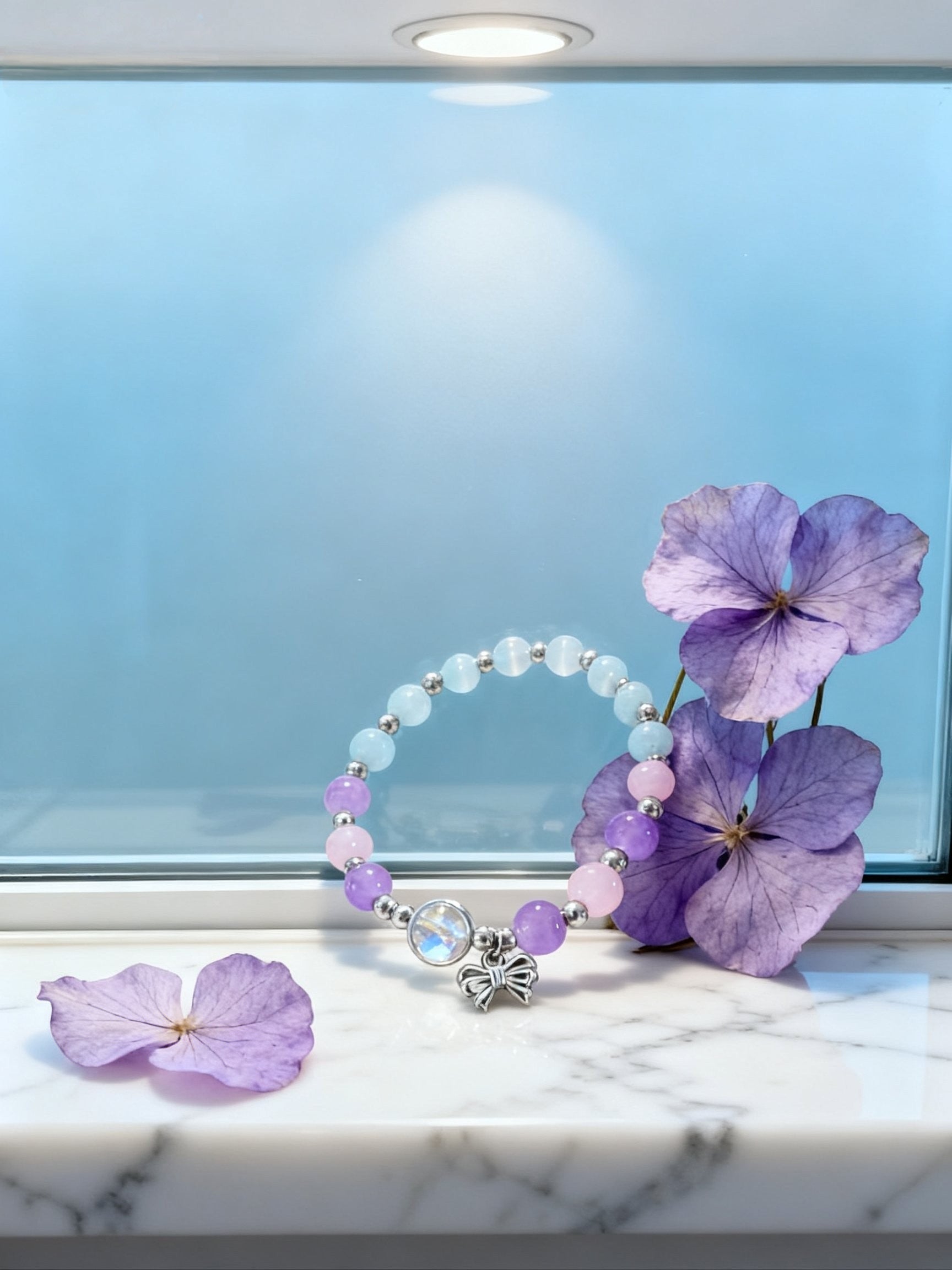 Colorful Amethyst Bracelet – Cat Eye Butterfly Jewelry