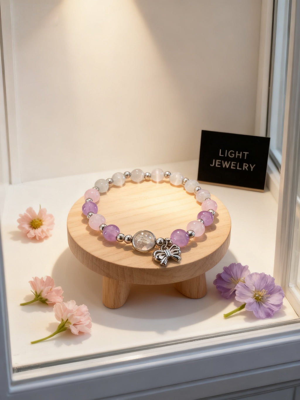 Colorful Amethyst Bracelet – Cat Eye Butterfly Jewelry