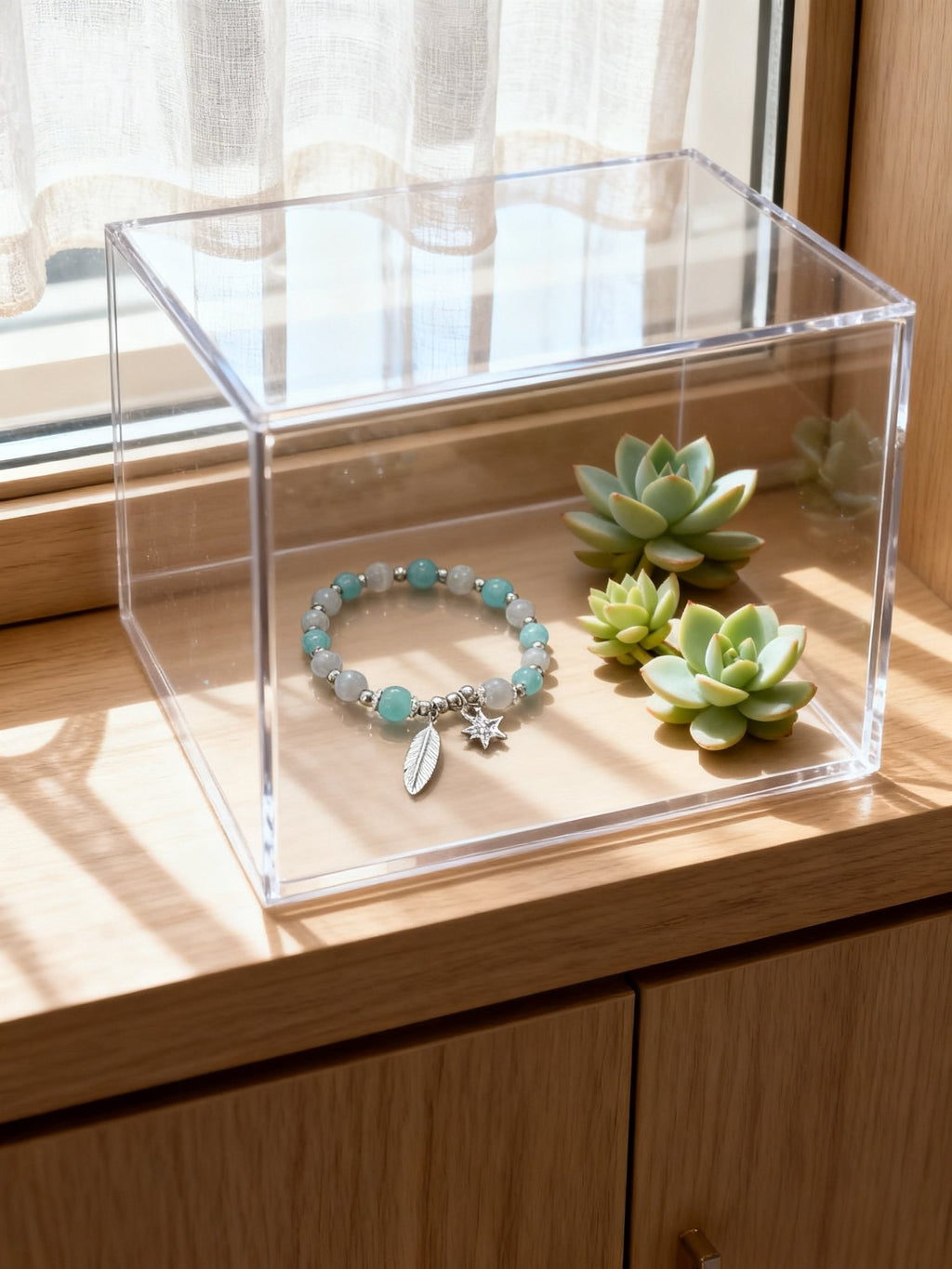 Colorful Cat Eye Bracelet – Star & Feather Crystal Jewelry