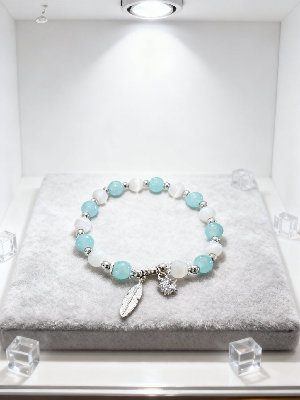 Colorful Cat Eye Bracelet – Star & Feather Crystal Jewelry