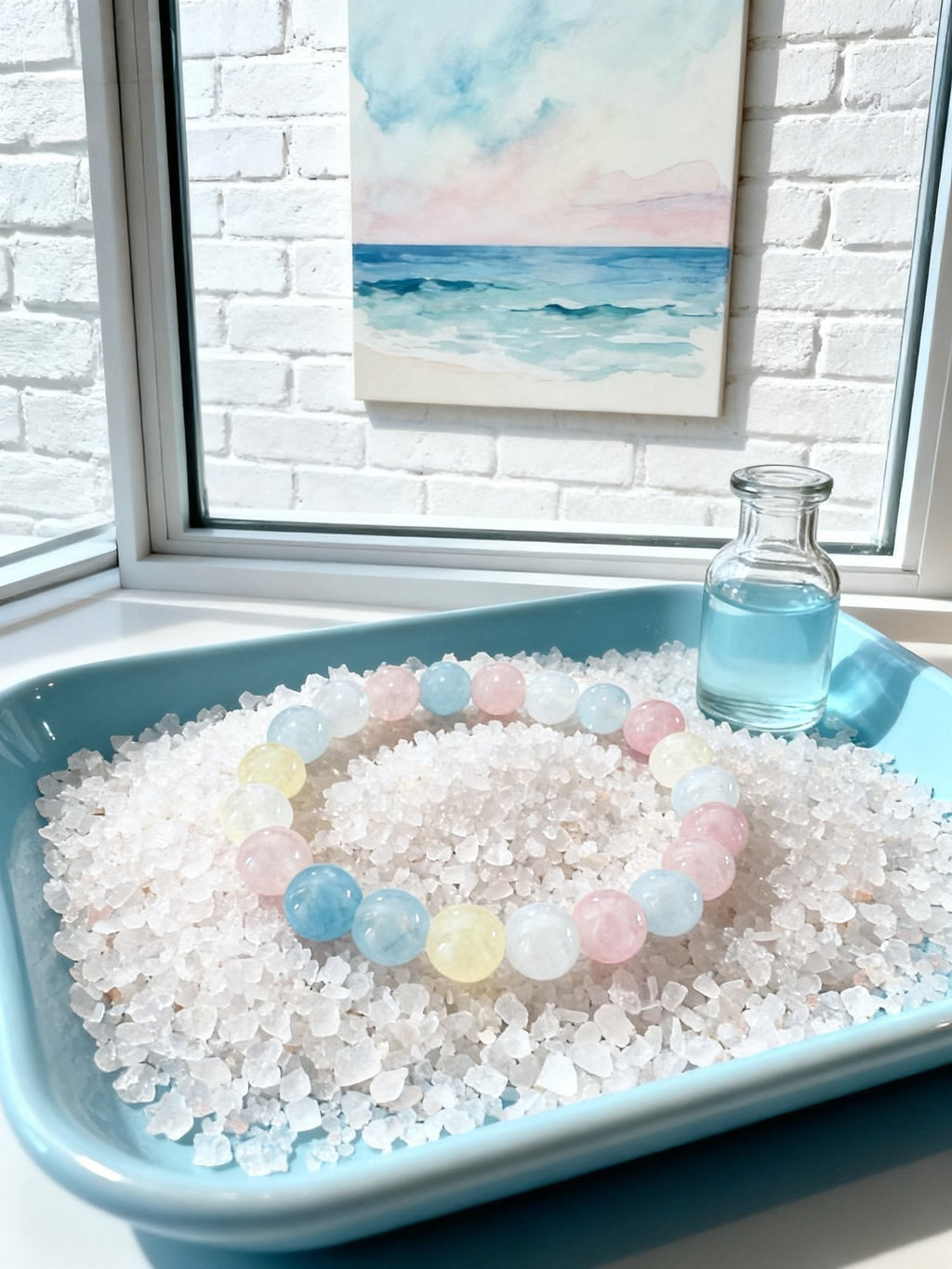 Colorful Morganite Bracelet – Multi Gemstone Healing Beads 8mm