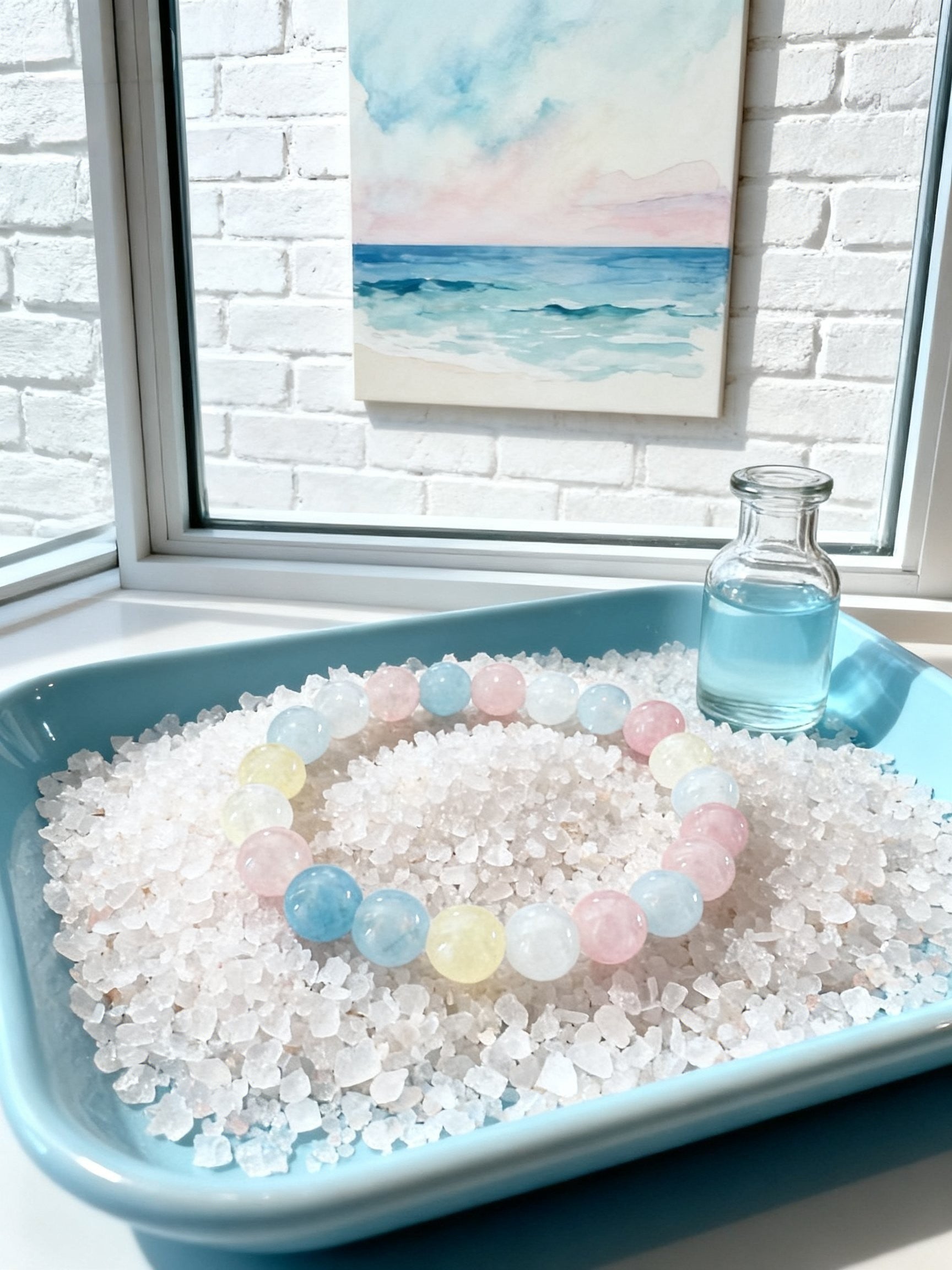 Colorful Morganite Bracelet – Multi Gemstone Healing Beads 8mm