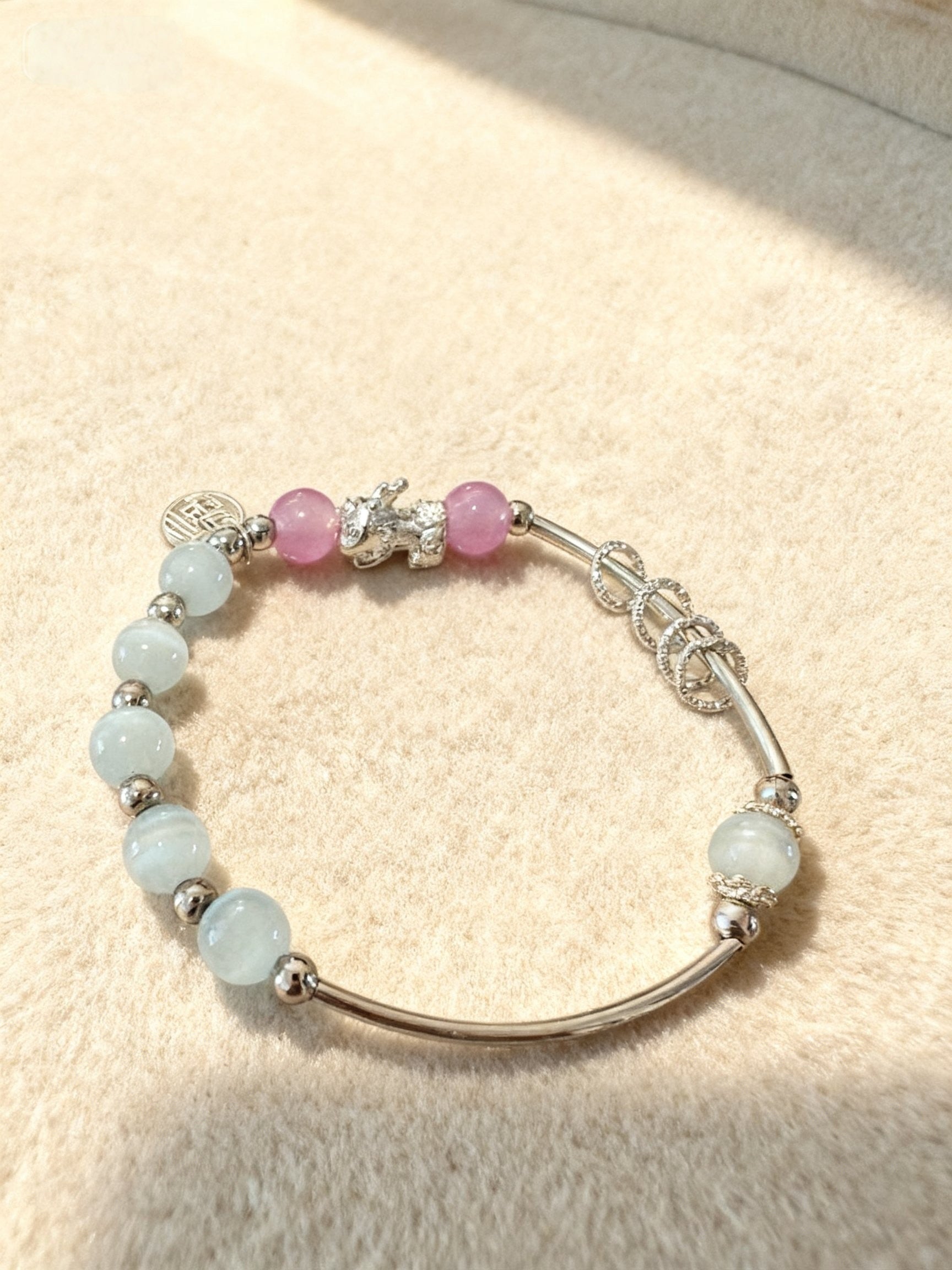 Colorful Amethyst Bracelet – Cat Eye Pixiu Protection Charm